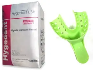Hygedent USA Grills Dentures Mold Mouth Impression Kit - 1lb Alginate & 12 Large Lower Trays