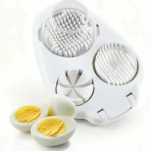 3-in-1 Multifunctional Egg Slicer, Stainless Steel Egg Cutter for Boiled Eggs, Century Eggs, Strawberry and Soft Fruits, Easy Egg Slicer Chopper for Salads, Bento and Kitchen Prep