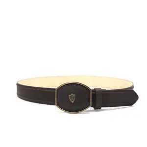 5704609242 - Vaquero Signature Men's Lain Border Belts With Modern Plate Buckle Grasso Cafe