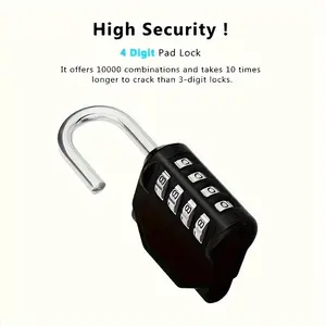 4-digit Password Padlock, Combination Lock, Security Lock for Storage Cabinets, Suitable for School Lockers, Gym, Doors, Storage Rooms
