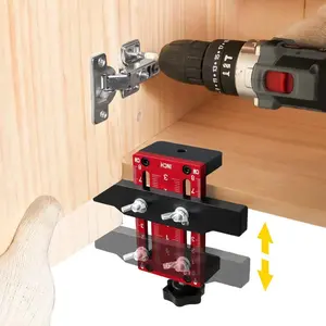 Cabinet Door Installation Jig, 2-In-1 Mounting Tool with Adjustable Positioner, Adjustable Clamp Height, Aluminium Alloy, Versatile for Most Cabinet Doors