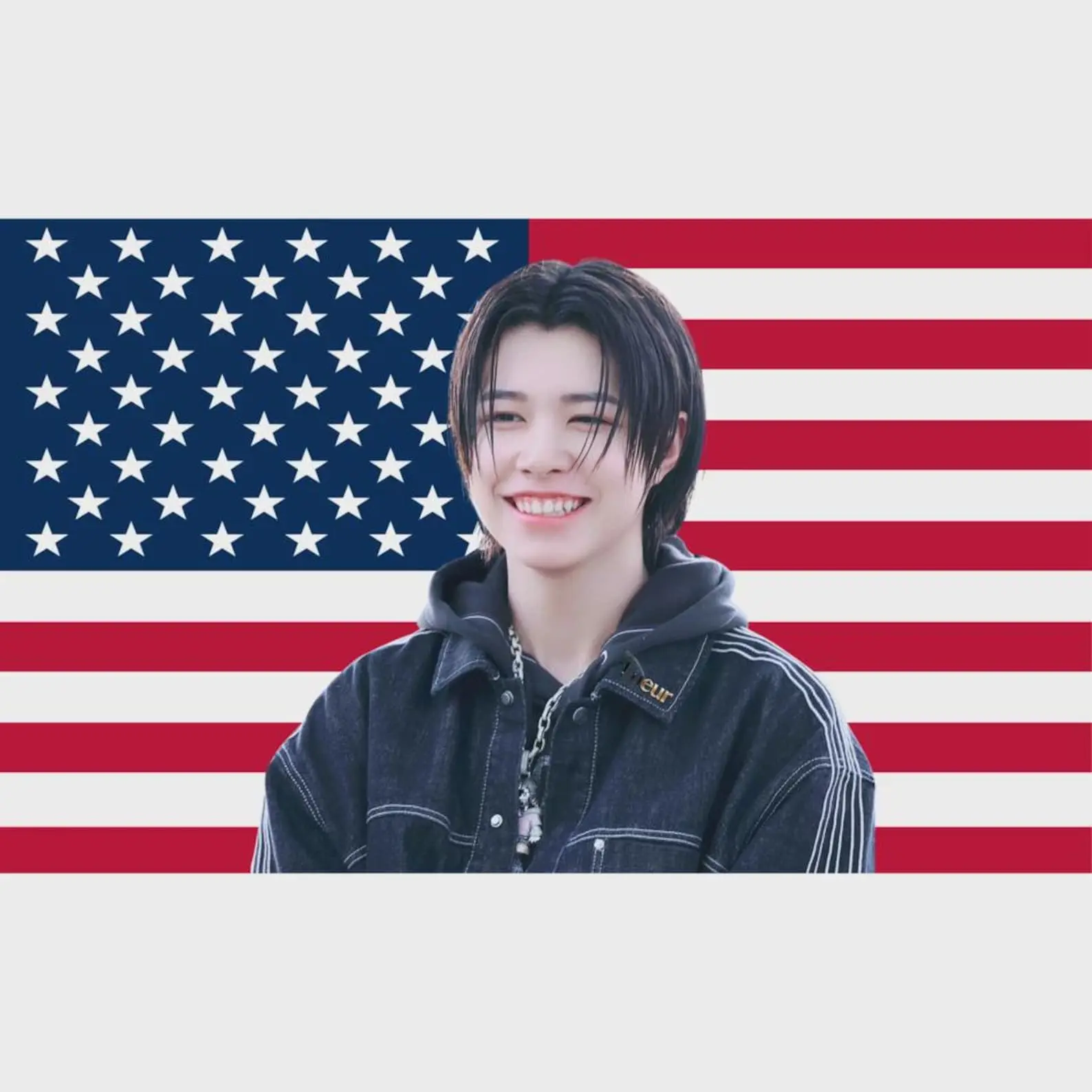 2D Flat - 2D Flat - 1 piece 2D printed 2D flat LNGSHOT LOUIS American flag wall tapestry Kpop concert flag room decoration