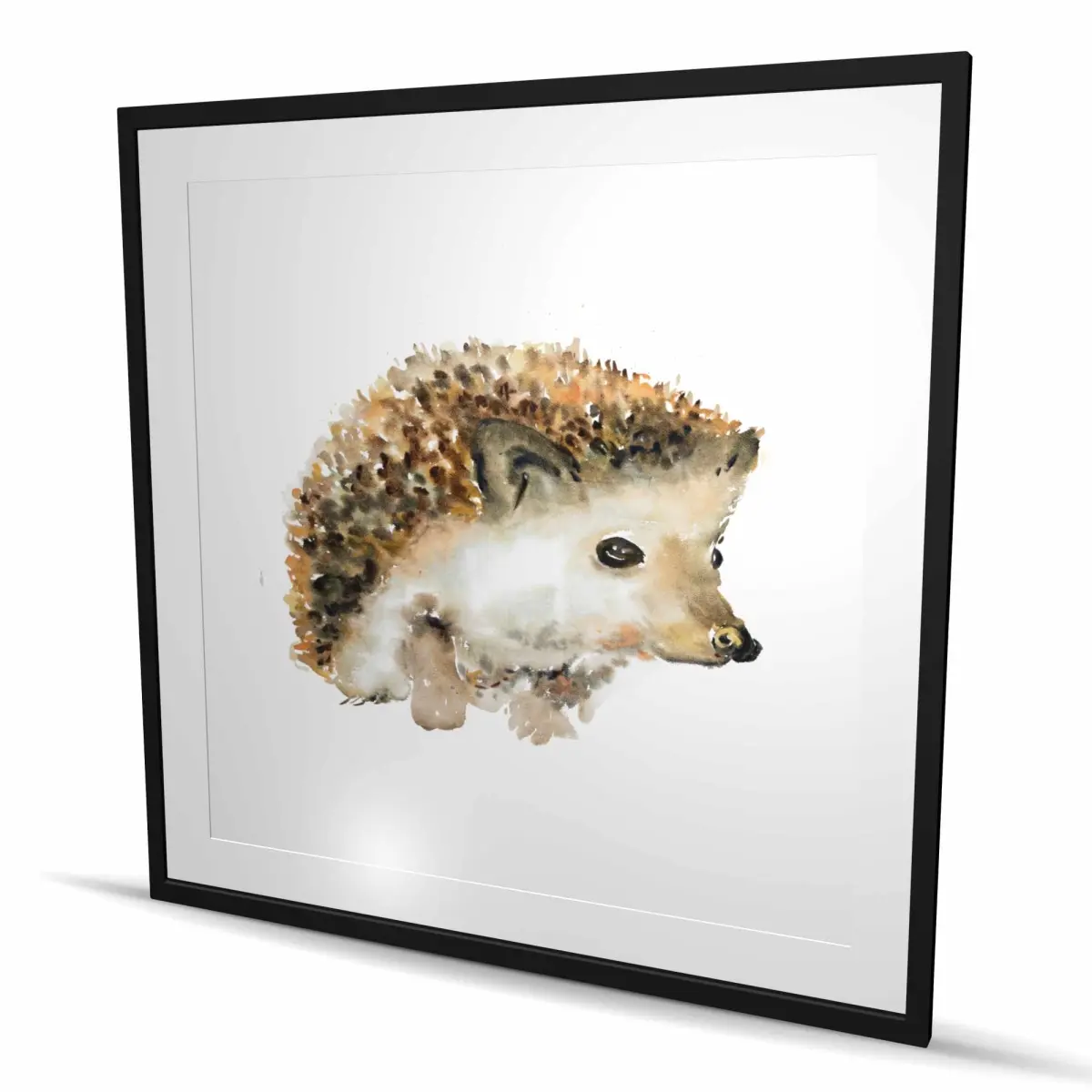 Begin Home Decor C1FM4848VM6M4M 48 x 48 in. Watercolor Hedgehog - Brown Bedroom Framed Print Wall Art for Decor