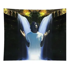 1pc 60x50in Christopher Reginald Travis Themed High-Quality Polyester Artwork Print Tapestry - Angel Design, Room Decor, Decor Accessories, Home Hanging, Ideal Gift for Friends-Family (Holidays, Birthdays)