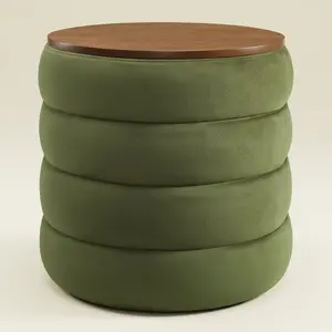Mezzo Round Performance Velvet Storage Ottoman by Modway