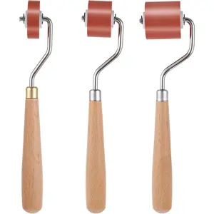 3Pcs Rubber Brayer Ink Rollers with Comfort Grip for Crafting Stamping Printing Printmaking