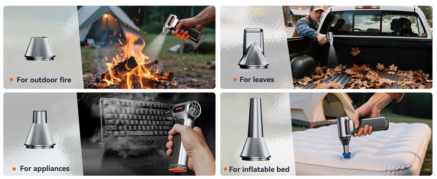 WOLFBOX MF200 Electric Air Duster with Removable Battery, Super Power Cordless Blower - 3-Speed Adjustable, Long Life Mini Air Duster with 4 Nozzles for Computer Keyboard, Car Cleaning, Outdoor Use TikTokShopHolidayHaul WOLFBOX MF200 Electric Air Duster with Removable Battery, Super Power Cordless Blower - 3-Speed Adjustable, Long Life Mini Air Duster with 4 Nozzles for Computer Keyboard, Car Cleaning, Outdoor Use TikTokShopHolidayHaul