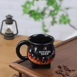 Witch Brew Cauldron Ceramic Coffee Mug, Color Changing Design, 300ML Capacity, Perfect for Halloween & Birthdays, Unique Gift Idea
