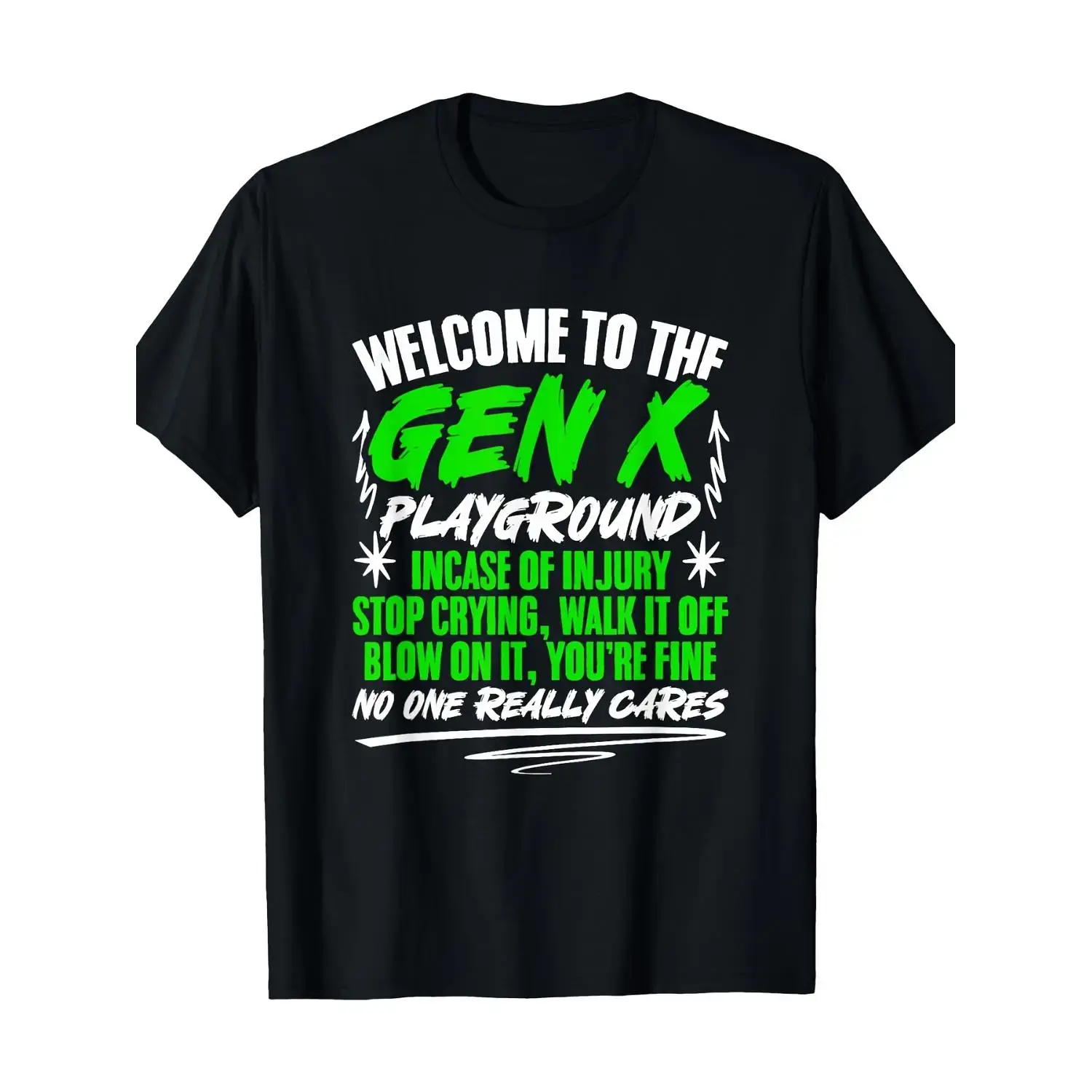Gen X Humor Graphic T-shirt for Men, Heavyweight Shortsleeve Crew Neck Top, Outdoor Menswear Available in 2XL, Golf Gift, Humorous Quote, Comfortable, Round Neck, Unisex Cut For Shared Fits, Classic Tee For Quick Daily Outfits, Fabric, Casual Fit, Cotton,
