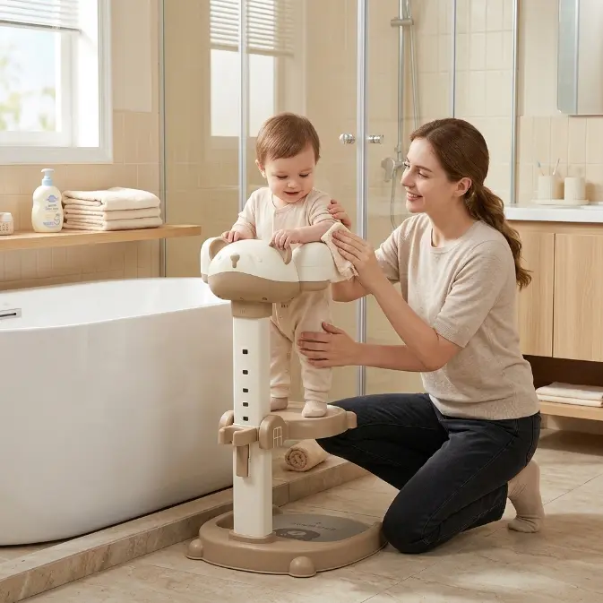 Baby Bath Station Standing Structure, ToddlerBathtub Seat, Infant Bath Seat, Safety ErgonomicDesign, Easy Foldable Storage, Suitable for HomeUse, Childcare Essentials