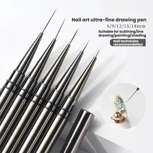 Nail Art Brush Set, 5pcs Nail Art Brush with Handle, Professional Manicure & Pedicure Tool for Home & Salon Use, Nail Art Tools