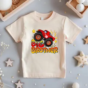 Youth and Adult Big Brother Monster Truck Shirt, Cute Boy Tee, Sibling Announcement T-Shirt, Truck Birthday Gift