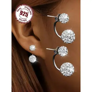 Fashion Ball Design Earrings, Hanging Style, Half-wrapped, Blink-bling, Shiny, Daily Versatile, Suitable for Parties and Banquets, Dangle EarringsGift
