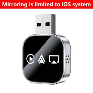 【Yurnlv】AirPlay with Wired to Wireless Carplay Adapter, screen mirror and watching any app on your car screen, such as YouTube Tiktok, the car must has factory wired CarPlay