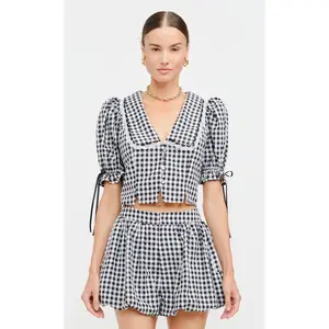 Lucy Gingham Puff Sleeve Top