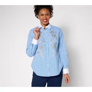 Studio Park x Rosina Grosso Embroidered Button Front Shirt