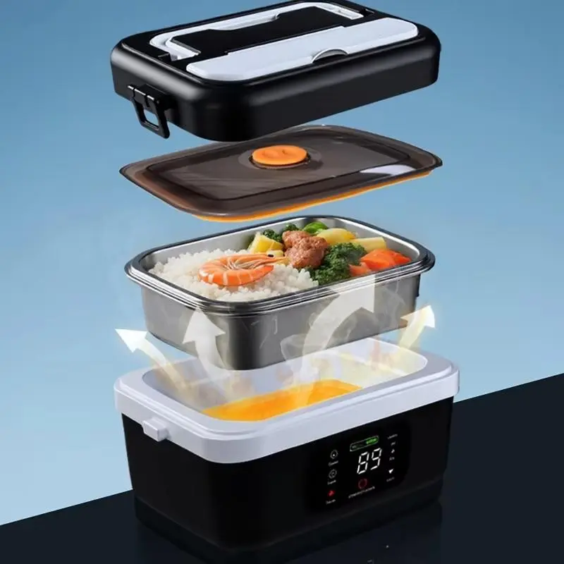 Smart Lunch Box Adult Wireless Electric Heating 8000mah Rechargeable Timer Auto-Heating 1L Portable Food Insulator, Includes Utensils & Bag, Food Warmer Lunch Box, Heat Up Lunch Box Portable