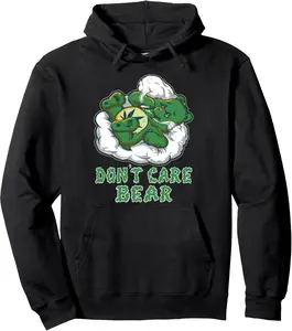 Funny Bear Smoking Weed Cannabis Marijuana 4 20 Stoner Gift Pullover Hoodie
