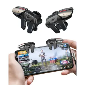 Mobile Phone Controller for Android & iPhone, 6 Trigger Game Controller Compatible with PUBG Mobile/Knives Out/Call of Duty Mobile, Phone Triggers for Gaming with Sensitive Shoot and Aim