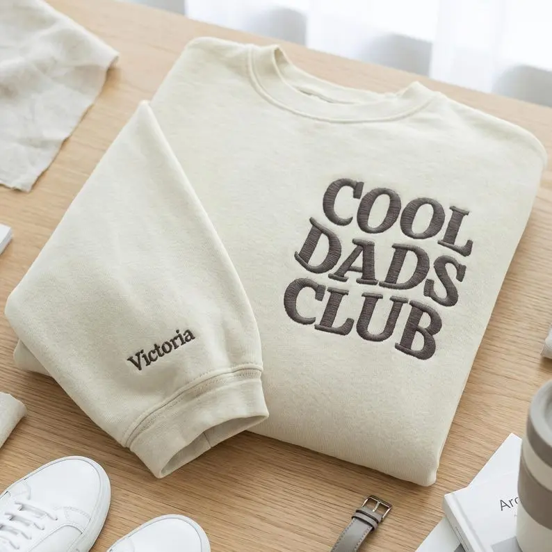 Cool Dads Club Embroidered Sweatshirt, Custom Dad Sweater with Kids Name, Baby Announcement To Daddy, Birthday Gift, Father's Day Gift