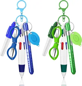 12 count Nurse Pen Set Two Colors Blue Green Include Permanent Marker Pen Pen Lights for  Retractable Ballpoint Pen   Clip Foldable  LED Flashlight  for