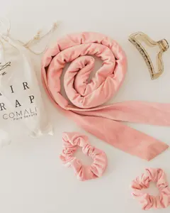 The Best Heatless Hair Curler Wrap by COMALI - Overnight Curls  - Pink