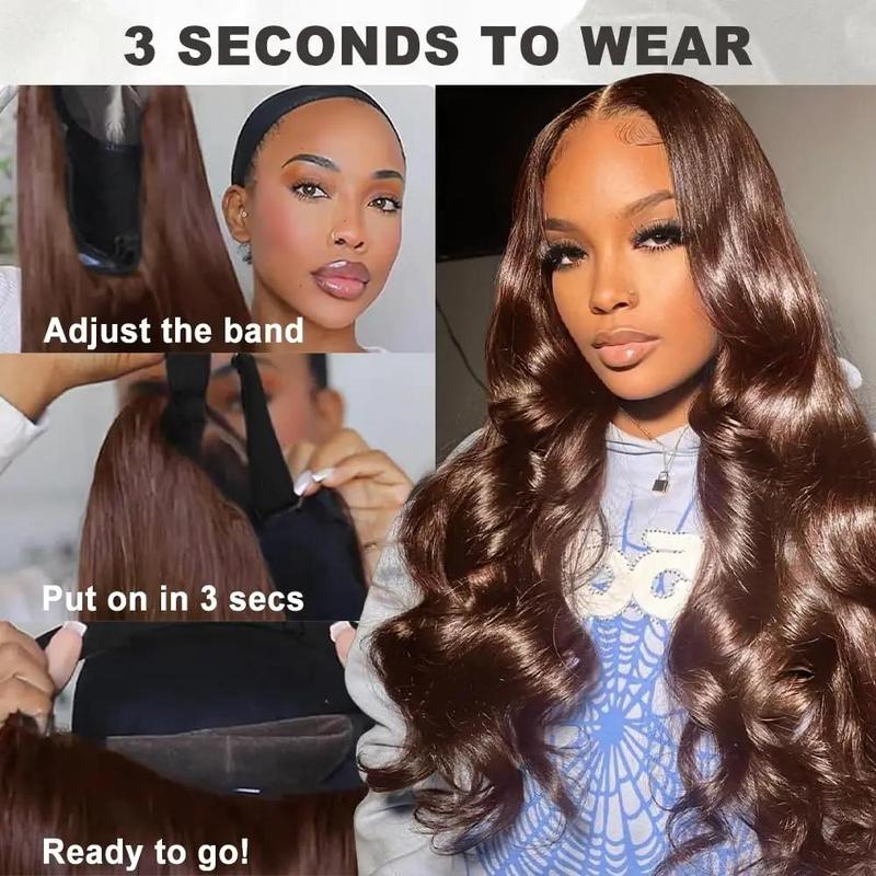 Body Wave Chocolate Brown 13x6 Lace Front Wigs Human Hair Pre Plucked Brazilian Brown Virgin Hair Glueless 13x4 HD Frontal Wig Colored Human Hair Wigs For Women