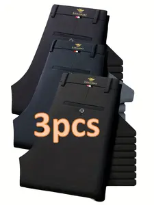 Men's Loose Straight Leg Elastic Formal Pants, 3 Piece Set, Anti-Wrinkle Comfortable Business Casual Trousers for All Seasons