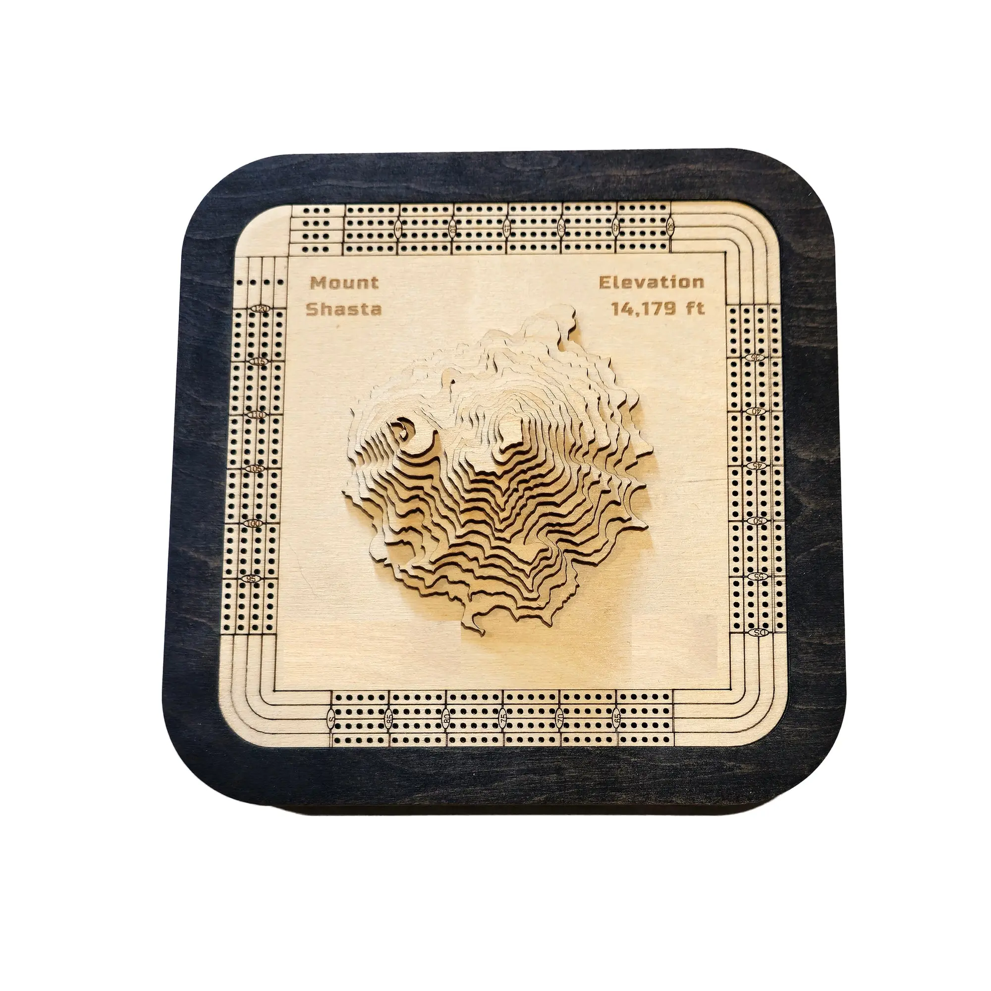 Mount Shasta 4 Lane Cribbage Board