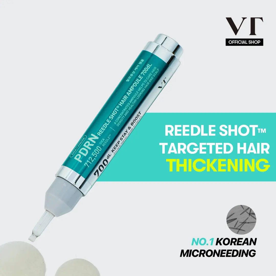 [VT Official] PDRN Reedle Shot Hair Ampoule | Strengthens Hair, Lengthening, Hair Thickening, Daily Care, Baby Hair, OG Liquid Microneedling Reedle Shot, Revitalizing Hair Care, PDRN & Caffein & Biotin & Rosemary Extract, Anti-aging Scalp  Haircare