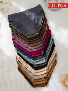 Women's Solid Color Brief, Soft Comfy Breathable Panty for Daily Wear, Underwear for All Seasons, Breathable Knicker