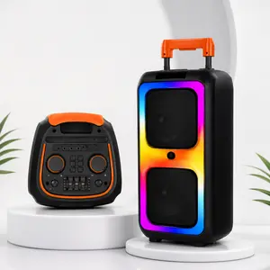 MAMBO 019 Wireless Stereo Boombox Speaker with Disco Light Audio, Compatible with Smartphones, Smartphone