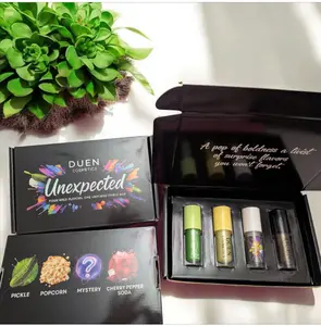Duen Cosmetics Unexpected Lipgloss - 4 Unique Flavors: Pickle, Popcorn, Mystery, Dr. Cherry Pepper - Clear Application for Any Occasion