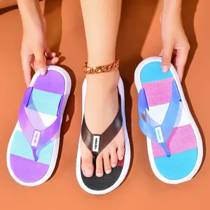 Women's Rainbow Flip Flops - Candy Color Plastic Beach Sandals, Thick Soft Sole Summer Casual Shoes, Size 36-41, Shoe Flipflop Flipflop Flipflop Footwear