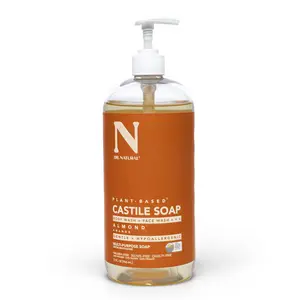 Dr. Natural Almond Castile Liquid Soap, Multi-Use Body Wash, Shampoo and Face Wash - 32 oz