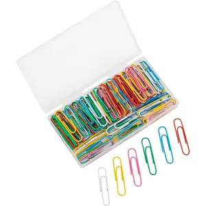 110 Pcs 2 Inch Colorful Paper Clips, Assorted Colored Coated Jumbo Reusable Big Paperclips, Durable and Rustproof, Large Colored Paperclips for Office School Document Organizing