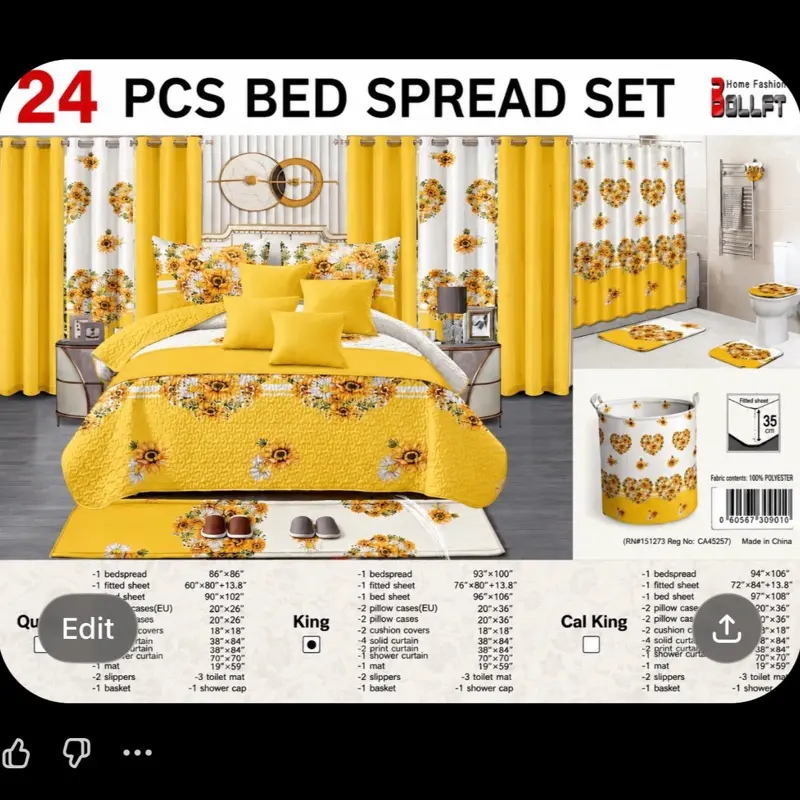 24 pcs Bed spread set