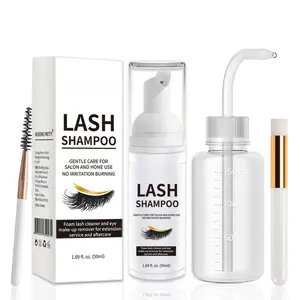 Lash Extension Cleanser Kit – 50ml Foam Shampoo + Brush + Rinse Bottle