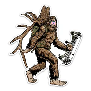 Bigfoot Packout Decal, Funny Sasquatch Hunting Sticker For Coolers, Trucks, Water Bottles, Outdoorsy Adventure Vinyl Decal For Hikers, Hunters, Nature Lovers, Durable Waterproof Sticker