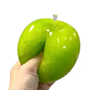 Large Green Apple Moldable Squishy Toy, No Rebound Ice Slush Texture Slow Rise Stress Relief Fidget Toy for Calming Anxiety