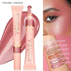 Young Vision Liquid Contour Blush Highlighter Stick, Fine Texture Glow Easy Application, Portable Precision Makeup, Flammable Aerosols No