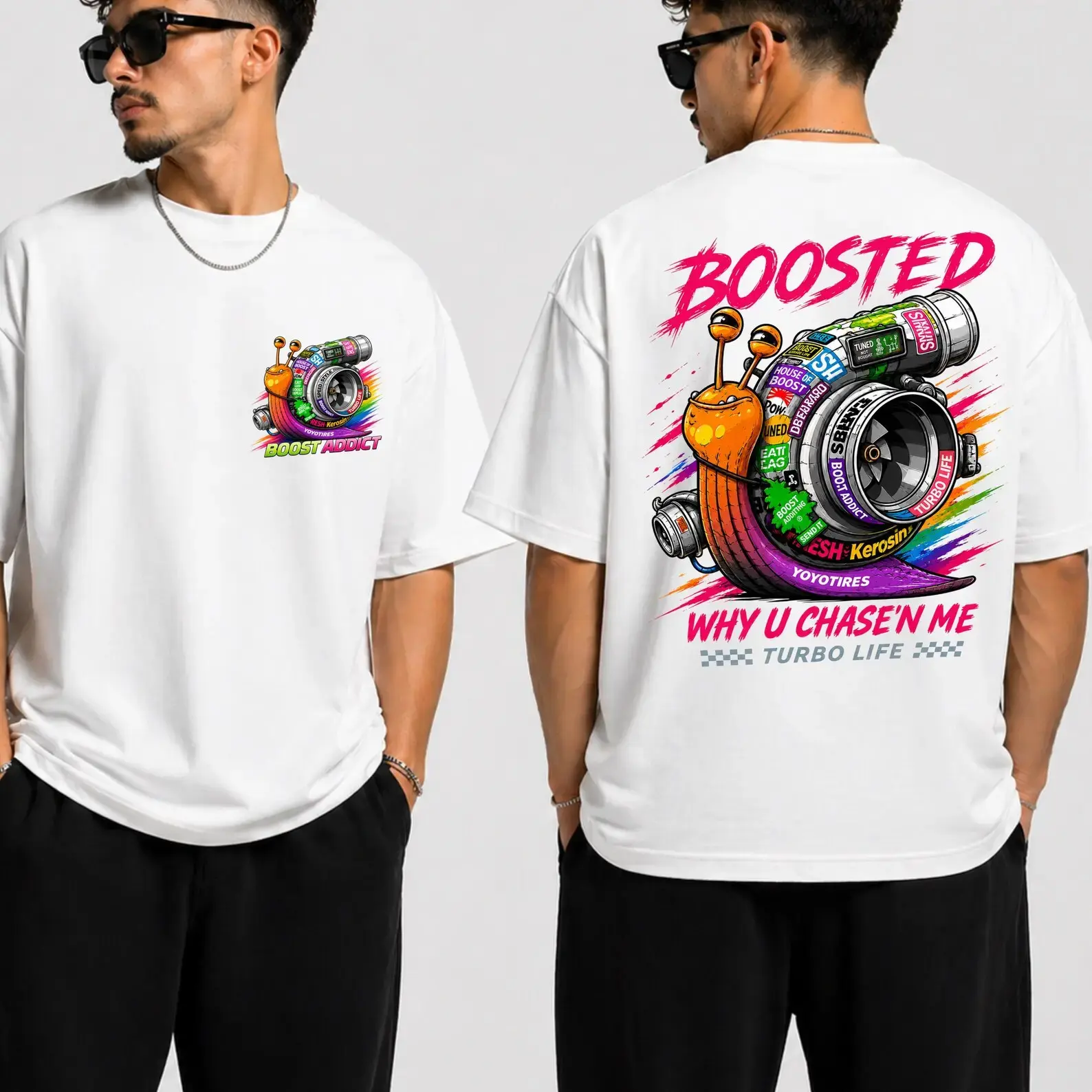 Custom Turbo Snail Shirt, Boosted Not Broken Tee, Funny JDM Car Shirt, Drift Racing T-Shirt, Turbo Life Gift for Car Guys