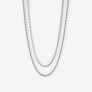 Curb + Rope Chain Stack | Men