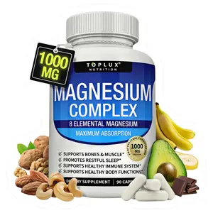 1P-Toplux Magnesium Complex 8 Essential Magnesium Supplement 1000mg Vitamin Fitness Dietary Edible Bathroom Mineral
