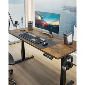 ErGear Height Adjustable Electric Standing Desk, 48 x 24 Inches Sit Stand up Desk, Memory Computer Home Office Desk with Two-Piece Desktop (Vintage Brown)
