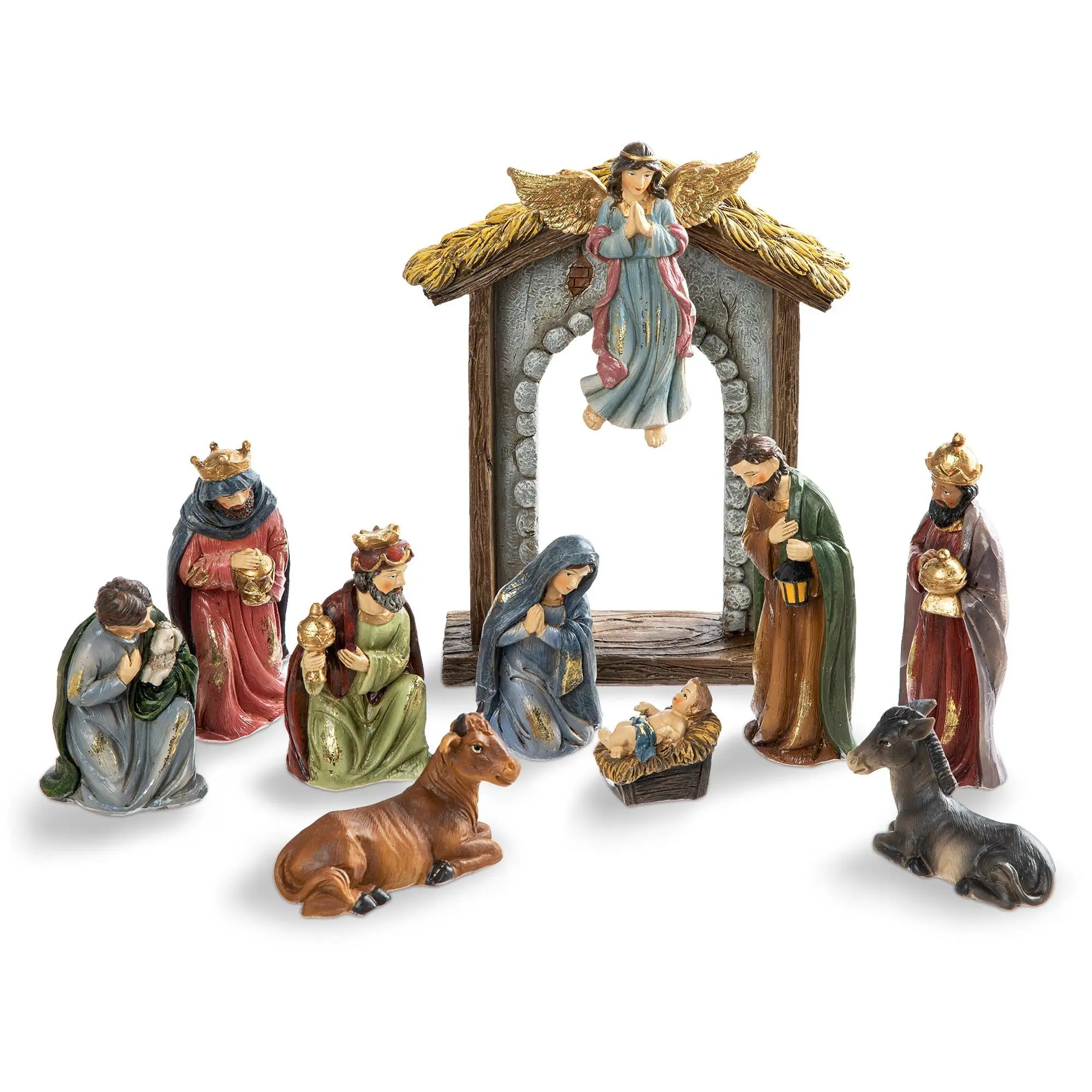 Glitzhome Oversized Deluxe Resin Nativity Figur ine Set S/11 Glitzhome Oversized Deluxe Resin Nativity Figur ine Set S/11