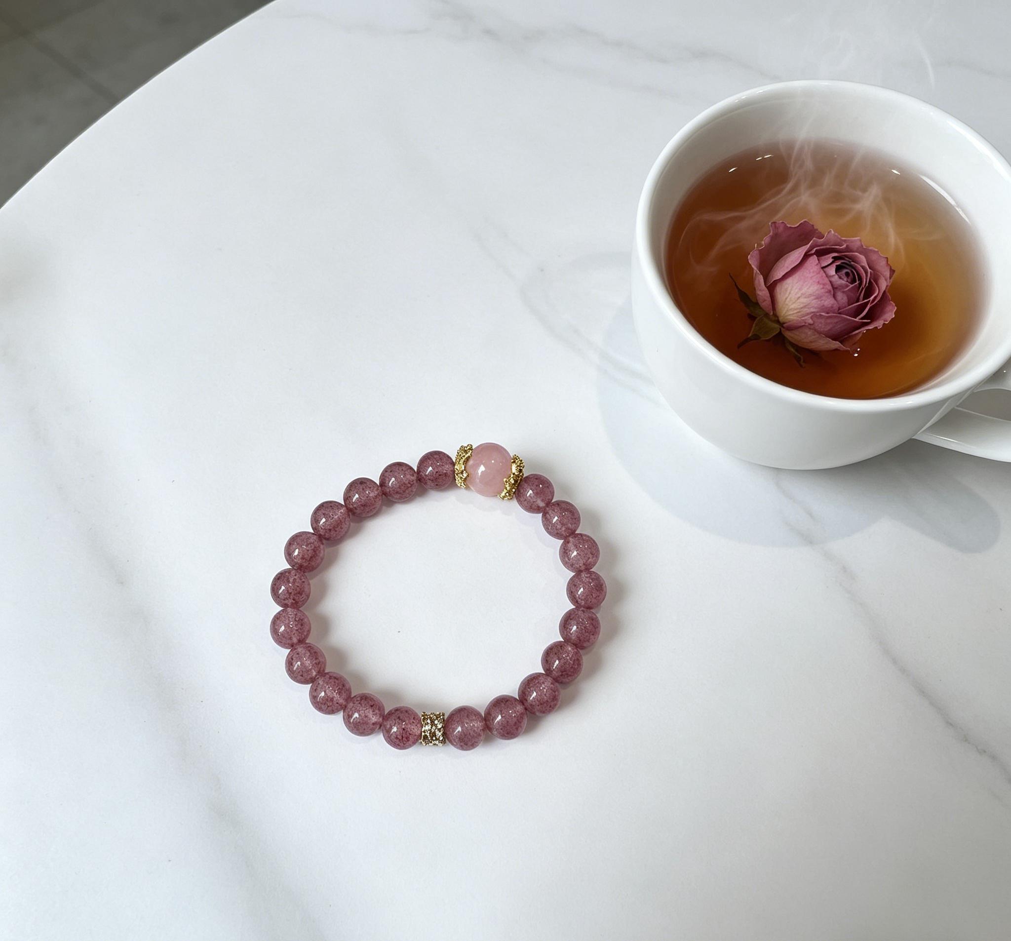 Natural Rose Quartz & Clear Crystal Beaded Bracelet, Handcrafted Healing Crystal Bangle, Spiritual Energy Jewelry for Daily Wear, Meditation, Dating & Casual Outings, Elegant Star Charm Wristband Gift for Her