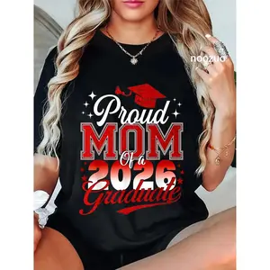 100% Cotton Senior Mom 2026 Graduation Proud mom of a 2026 graduate T-Shirt