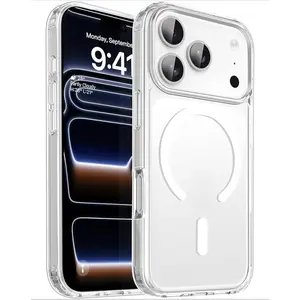    Clear Phone case for iPhone 17 16 15 14 13 12 11 Pro Max plus 16e, MagSafe, Strong Magnetic Lock, Military Grade Drop Protection, Slim Shockproof Transparent Protective Cover