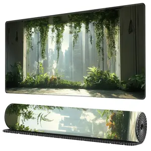 BHJLAXR Green Vine Pattern Mouse Pad, Washable Computer Wireless Mouse Pad, Office Desk Decoration Accessories for Home Office